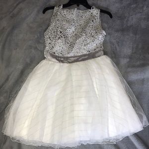 Gray and White Homecoming dress